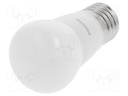 LED lamp; warm white; E27; 230VAC; 470lm; 5.5W; 2700K; CRImin: 80