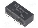 Isolated Board Mount DC/DC Converter, Regulated, ITE, 1 Output, 2 W, 12 V, 165 mA