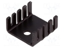 Heatsink: moulded; TO220; black; L: 19mm; W: 19mm; H: 9.5mm; aluminium