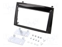 Radio mounting frame; Fiat,Opel; 2 DIN; black gloss