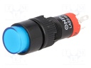 Switch: push-button; Pos: 2; SPDT; 0.5A/250VAC; 1A/24VDC; blue; blue