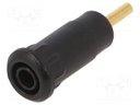 Socket; 2mm banana; Overall len: 28mm; black; Mounting: soldered