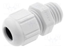 Cable gland; M12; IP68; Mat: polyamide; grey; UL94V-2