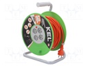 Extension lead; reel,with non-rotating sockets; Sockets: 4; PVC