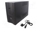 Power supply: UPS; 382x222x124mm; 720W; 1.2kVA; 10.4kg; 7Ah; 0÷40°C