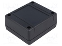 Enclosure: multipurpose; X: 79mm; Y: 89mm; Z: 38mm; ABS; black; IP54