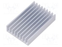 Heatsink: extruded; grilled; natural; L: 50mm; W: 33mm; H: 10mm; plain