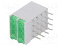 LED; in housing; green; 1.8mm; No.of diodes: 8; 10mA; 38°; 2.1V