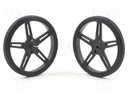 Wheel; black; Shaft: D spring; Pcs: 2; push-in; Ø: 70mm; W: 8mm