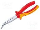 Pliers; insulated,curved,half-rounded nose; steel; 200mm