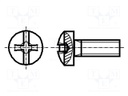 Screw; M3x14; Head: button; Phillips,slotted; steel; zinc