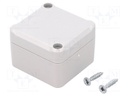 Enclosure: multipurpose; X: 49mm; Y: 51mm; Z: 36mm; polystyrene; grey