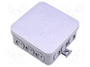 Enclosure: junction box; X: 85mm; Y: 85mm; Z: 39mm; wall mount; IP55