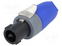 Plug; loudspeaker; female; PIN: 2; for cable; 30A; 250V; 1.5÷4mm2