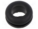 Grommet; black; UL94HB; TPR