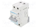 Circuit breaker; 230/400VAC; Inom: 4A; Poles: 2; DIN; Charact: C; 6kA