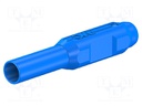 Plug; 2mm banana; blue; gold-plated; Insulation: PA; Ø: 2.7mm