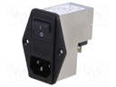 Connector: AC supply; socket; male; 10A; 250VAC; IEC 60320; 0.3mH