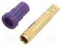 Socket; 4mm banana; 25A; 30VAC; 60VDC; violet; gold-plated; 6.8mm