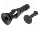 Fastener for fans and protections; plastic; Colour: black; 4.5mm