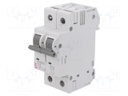 Circuit breaker; 230/400VAC; Inom: 6A; Poles: 2; DIN; Charact: C; 6kA