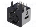 Socket; DIN mini; female; PIN: 8; THT; angled 90°