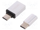 Adapter; USB 2.0,USB 3.0; Enclos.mat: aluminium