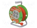 Extension lead; reel,with non-rotating sockets; Sockets: 4; PVC