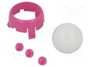 Ball casters; pink; Kit: ball,housing; push-in; Tip mat: plastic