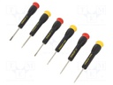 Kit: screwdrivers; Pcs: 6; precision; Phillips,slot