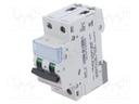 Circuit breaker; 400VAC; Inom: 6A; Poles: 2; DIN; Charact: C; 6kA