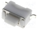 Microswitch TACT; SPST-NO; Pos: 2; 0.05A/12VDC; SMT; none; 1.6N