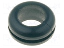 Grommet; Ømount.hole: 8mm; Øhole: 6mm; PVC; black; -30÷60°C; UL94V-2