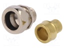 Straight terminal connector; ØBraid : 17mm; brass; SILVYN® AS-P