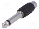 Adapter; Jack 6.35mm plug,RCA socket; mono