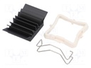 Heatsink: extruded; grilled; black; L: 21mm; W: 21mm; H: 9.5mm; 12°C/W