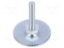 Foot of pin; Base dia: 50mm; M8; steel; Plunger length: 40mm