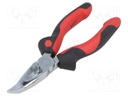 Pliers; curved,half-rounded nose,universal; 160mm