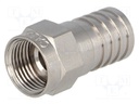 Plug; F; male; straight; 75Ω; RG6; crimped (hex); for cable