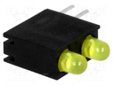 LED; in housing; yellow; 3mm; No.of diodes: 2; 20mA; 40°; 2.1÷2.5V