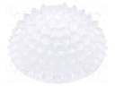 LED lens; round; Mat: polycarbonate; transparent; Mounting: socket