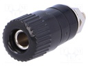 Socket; 4mm banana; 6A; 60VDC; Cutout: Ø6.2mm; black; nickel plated