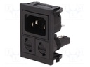 Connector: AC supply; socket; male; 10A; 250VAC; IEC 60320