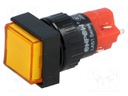 Switch: push-button; Pos: 2; SPDT; 3A/250VAC; 2A/24VDC; orange; IP40