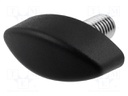 Knob wing; M4; 10mm; H: 11mm; polyamide; black; W: 20mm