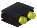 LED; in housing; yellow; 3mm; No.of diodes: 2; 40°; 12mcd; λd: 588nm