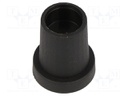 Knob; conical; thermoplastic; Shaft d: 6mm; Ø14x18mm; black