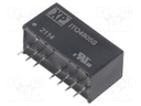 Isolated Board Mount DC/DC Converter, 1.5kV Isolation, ITE, 2 Output, 6 W, 5 V, 600 mA, -5 V