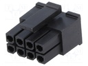 Plug; wire-board; female; 3mm; PIN: 8; w/o contacts; for cable; 5A