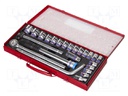 "SOCKET SET 1/2"" 24pcs SHORT 12 Point 10 - 32mm WITH RATCHE